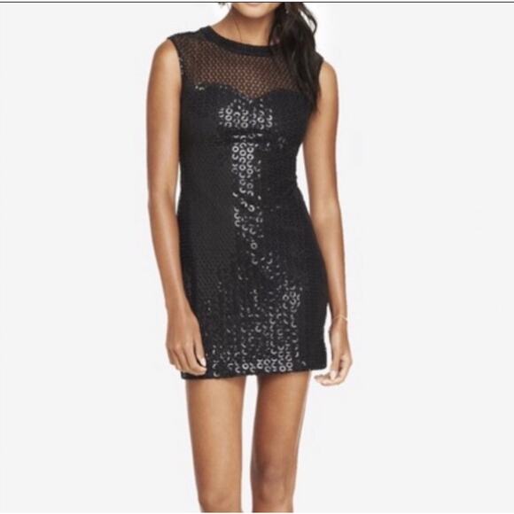 Express Black Sequin Sheath Mini Dress- XS - Picture 1 of 9